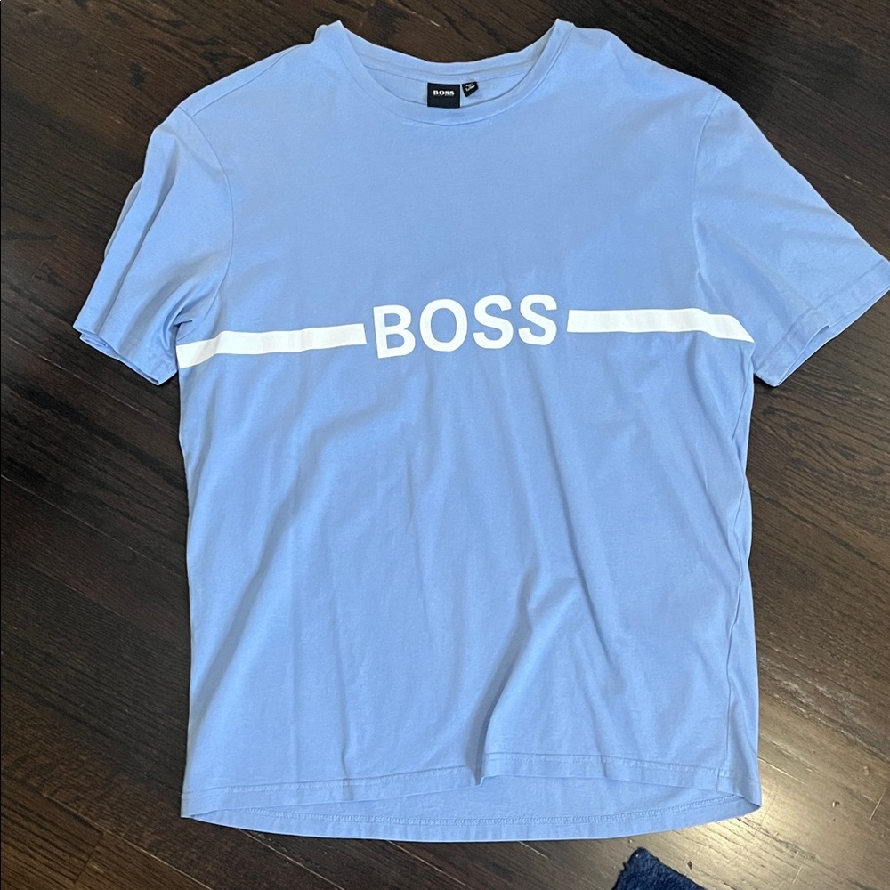 Boss Light Blue T-Shirt with White Accents